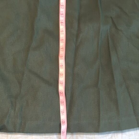 Hunter Green Midi Skirt With Belt Vintage 11-12 Made In USA Elastic Waist Cotton - Picture 10 of 10